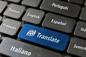 keyboard with spanish to english translation button