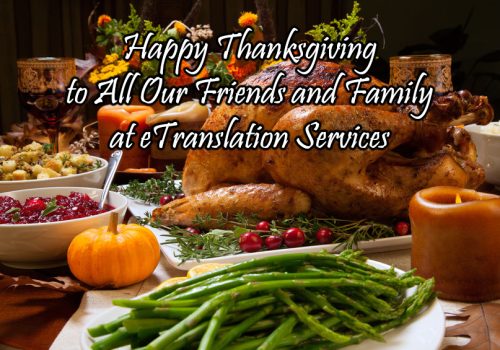 Services de traduction électronique Message d'accueil pour Thanksgiving